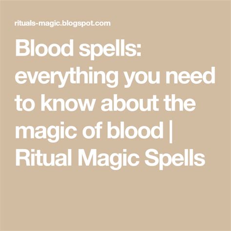 The Ritualistic Use of Blood in Witchcraft and Sorcery